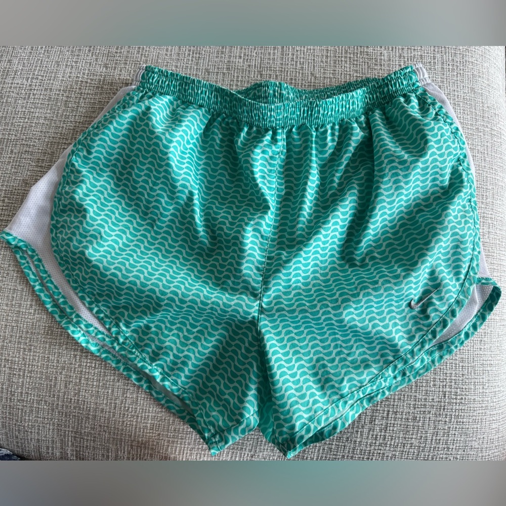 Nike Dri-FIT White and Green Shorts